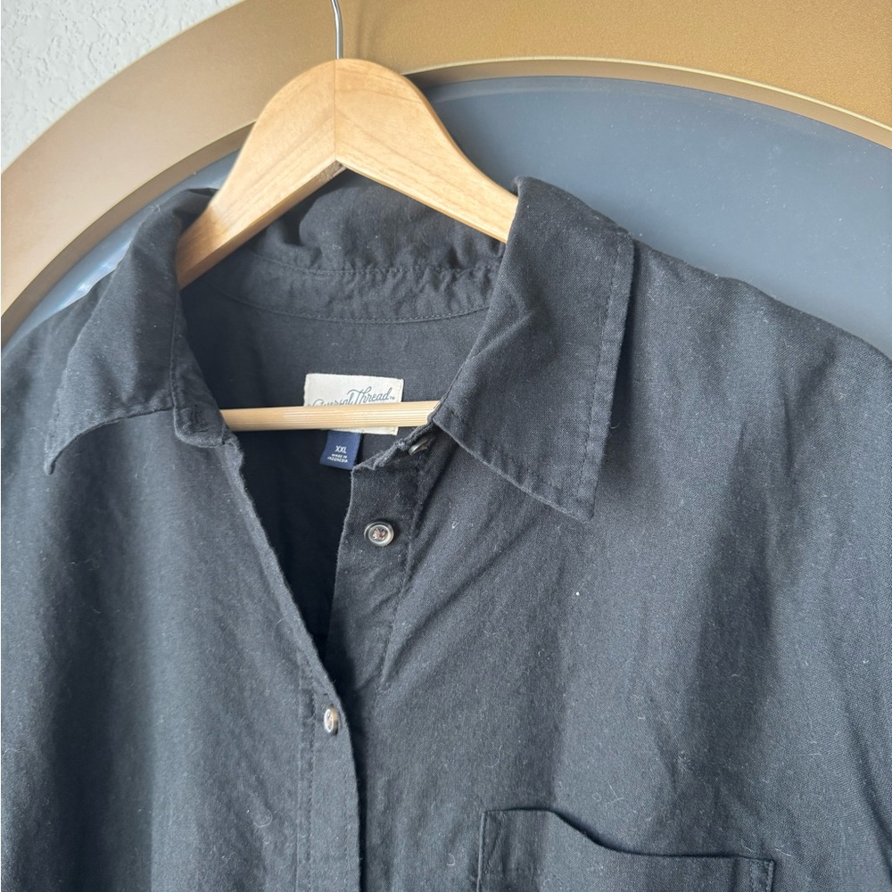 Universal Thread Long Sleeve Mini Shirtdress Blac… - image 6